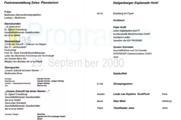 2000-09-29_Agenda-Jubilaeumsfeier-GODYO-Story